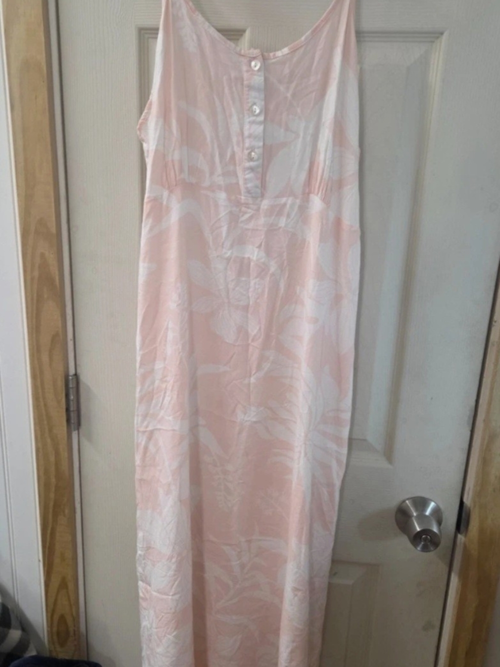 Kiwi + Punch Pink White Floral Maxi Sundress, lightweight Strap maxi dress #0202
